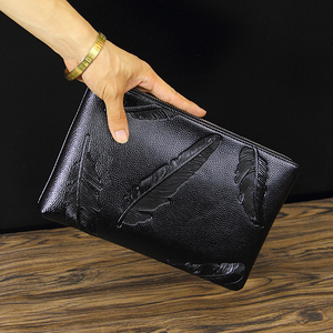 Borsa a Mano Nera per Uomo Grande Capacità Stile Occidentale Busta da Ufficio per Uomo 2025 Borsa con Logo per Affari HH01 - Product Image 3