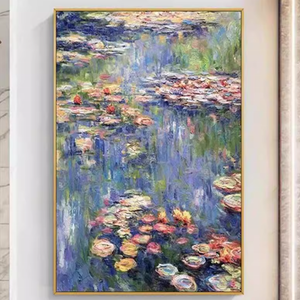 <span class=keywords><strong>Les</strong></span> <span class=keywords><strong>nénuphars</strong></span> <span class=keywords><strong>de</strong></span> <span class=keywords><strong>Monet</strong></span> Peint à la main Peintures à l'huile Fond d'entrée Peintures décoratives murales dans le salon Art mural Décoration intérieure - Product Image 6
