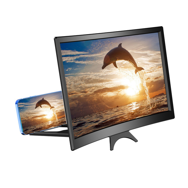 14 Inch Foldable Magnifying Projector Screen Enlarger  for Watching Movies HD Curved Screen Mobile Screen Amplifier