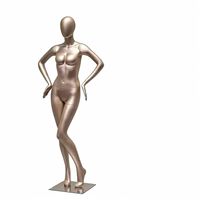 USA Europa Bestseller Fabrikpreis Weibliche Schaufensterpuppe Roségold Metallic-Finish Mehrere Posen für Einzelhandel und Einkaufszentren