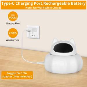 Jouet pour chat rotatif à 360 °-Combo laser et plumes rechargeable par USB avec réveil automatique - Product Image 5