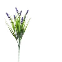 Tanaman Artifisial Tahan UV untuk Luar Ruangan, Bunga Lavender Palsu Realistis untuk Dekorasi Rumah, Teras, Kebun, dan Kotak Jendela