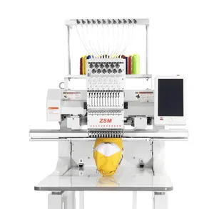Computador de alta velocidade qm1201, máquina de bordado, 1 cabeça, touca plana, camiseta bordada, máquina computadora