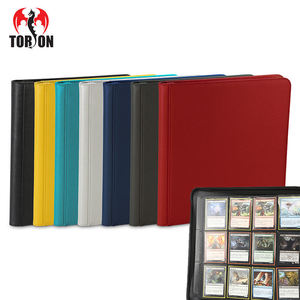 12-Pocket 480+ Trading Card Zip <b>Binder</b> Book Closure PU <b>Leather</b> Cover for Photos and Card Collections - Product Image 6