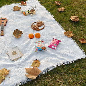 Tapis de pique-nique en forme de T, imperméable, en polyester et coton, tissu de pique-nique, couverture de camping en plein air, tapis de plage, tapis de sol pour tente - Product Image 2