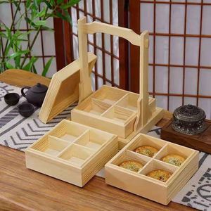 Wooden multi-layer carrying <b>box</b>, Mid-Autumn Festival mooncake <b>box</b>, Chinese pastry <b>gift</b> <b>box</b>, <b>empty</b> wooden <b>box</b>, three-layer - Product Image 2