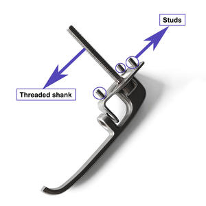 Poignée de verrouillage pour mobilier en acier inoxydable poli brillant, avec tige filetée verrouillable par cadenas, pour montage central de quincaillerie - Product Image 2