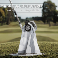 Serviette de golf en microfibre à motif gaufré avec mousqueton, chiffon de nettoyage absorbant, serviette de sport, logo personnalisé, vente en gros, OEM