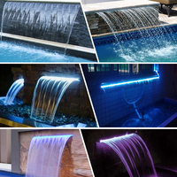 Usine OEM Mur Monté Transparent Acrylique Lame D'eau Cascade Goutte De Pluie Jardin Descente Piscine Cascade D'eau Fontaine