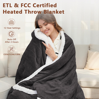 Plaid électrique en polaire et laine, couverture chauffante douce en polaire, contrôle de la température, lavable en machine, pour usage domestique hivernal, fabricant
