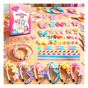 Girls Hair Hoop <b>Art</b> Set DIY Mermaid Crown <b>Sequin</b> Charms Rhinestone Decoration Birthday Party Gift Toy Pack Box - Product Image 1
