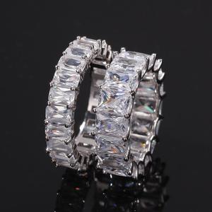 UWIN Hip Hop Ha Ghiacciato Fuori Baguette <span class=keywords><strong>Anello</strong></span> 5 millimetri 7 millimetri Piazza CZ Rhodium Placcato 1 Fila Degli Uomini Delle Donne Del Partito anelli Dei Monili - Product Image 3