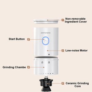 Cafetera Portátil con Molinillo Integrado 04E, Máquina de Espresso Eléctrica Semiautomática, Espumador de Leche, Sistema de Agua Caliente, Uso Doméstico - Product Image 4