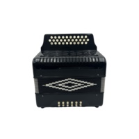 SEASOUND OEM Accordéon Diatonique Professionnel 31 Boutons 12 Basses Étudiant Bois Noir Celluloïde Modèle JB3112A