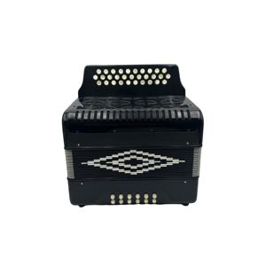 Acordeón Diatónico Profesional OEM SEASOUND, Instrumento de 31 Botones y 12 Bajos para Estudiantes, Modelo JB3112A en Celuloide Negro con Botones Blancos - Product Image 2