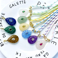 FM-HDP2871 Pendentif Coquillage en Pierre Colorée Tendance avec Zircon Cubique, Breloque en Pierre Colorée, Pendentif Collier Coquillage en Pierre Vente en Gros