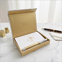 Livre de Vœux de Mariage Personnalisé à Couverture Rigide, Journal de Signature des Invités pour Lui et Elle, Bord Doré, Logo en Feuille d'Or, Impression Souvenir, Kraft, 100 Feuilles