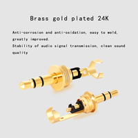 RASANTEK Prise Stéréo Haut de Gamme en Laiton Plaqué Or 5,5 mm (1/8 po) Peinture Noire Givrée Connecteur à Souder Jack Audio Câble Auxiliaire
