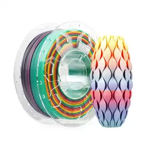 OEM ODM Rainbow 1.75mm 3D Printer Filament 1.0kg Spool No Warp Enhanced Toughness Dimensional Accuracy 0.02mm Printing Filament