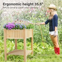 Lit de jardin surélevé à 2 niveaux avec pieds 35.4 "L X 23.6" W X 35.4 "H pour herbes végétales Fleurs Plante verte