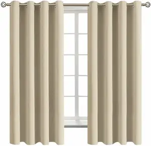 Cortina para acomodação em estilo europeu, cortina branca, 100% poliéster, hotel personalizado, cortinas de blackout para a sala de estar