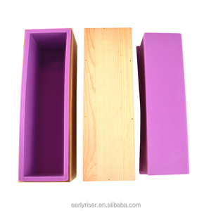 רייזר מוקדם 42 oz 1.2 ק""ג 1200 מ""ל תבנית סבון כיכר סיליקון מלבנית עם קופסת עץ ציוד להכנת סבון באיכות גבוהה - Product Image 6