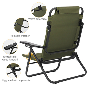 Chaise longue de plage et de pique-nique moderne, robuste, réglable, ultralégère, portable, avec structure en acier thermolaqué, tissu Oxford 600D + PVC - Product Image 4