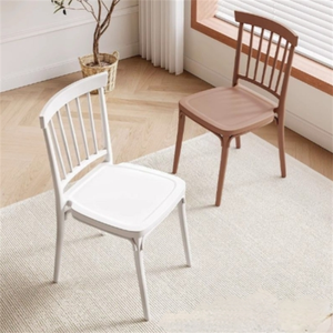 Chaise de salle à manger d'extérieur empilable en plastique moderne pour parcs, centres commerciaux, cafés et salons de thé - Durable et facile à ranger - Product Image 6