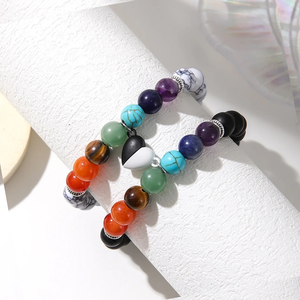 Foto del producto incluida: Pulsera de piedra Jet Stone con energía de llama doble para tiendas de regalos, para hombres y mujeres, con informe de materiales. - Product Image 5