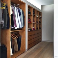 Lemari Pakaian CBMmart Lengkap dari Kaca, Aluminium, dan Kayu dengan Pintu DIY, Walk-in Closet, dan Lampu LED