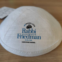 Kippa personnalisé doublure intérieure Kippa juif Judaica Yarmulke musulman velours daim broderie Logo vert Kippa Topper Kippot
