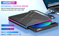 Unidad óptica de DVD EDD32, bandeja de luz RGB, reproductor quemador externo de CD/DVD RW tipo C para Macbook Pro Air Wins11/10, ordenador de escritorio