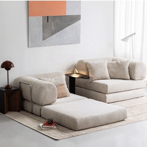 Canapé-<span class=keywords><strong>lit</strong></span> vintage en velours côtelé en forme de L, double usage, pliable, modulaire, <span class=keywords><strong>pour</strong></span> salon, amovible, lavable, gonflable, en acier inoxydable - Product Image 1