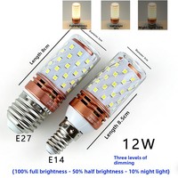 Lampe LED en forme de maïs, douille à vis E27, gradation à trois niveaux, utilisation en jardin, alliage d'aluminium, protection des yeux, sans scintillement, température de couleur 3000K-6500K