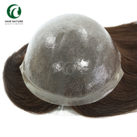 Hair Nature 18" Topper de cheveux brésiliens noué, base en polyskin et PU, densité 130%, meilleure qualité, perruque pour femme, toupet