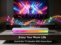 Barre de son Bluetooth RGB en tissu pour ordinateur, TV et home cinéma – Idéale pour les fêtes