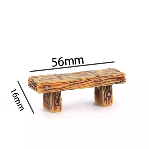 Niedlicher Holzstuhl Hocker Feengarten Miniatur-Deko Paar-Bank Actionfigur DIY Mikro-Landschaft Gartenzwerg Terrarium Geschenk - Product Image 4