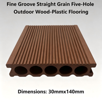 Planches de terrasse WPC à grain droit et rainures fines, 5 cavités, composite pour extérieur, 30mmx140mm, imperméables, résistantes aux intempéries, terrasses sur mesure