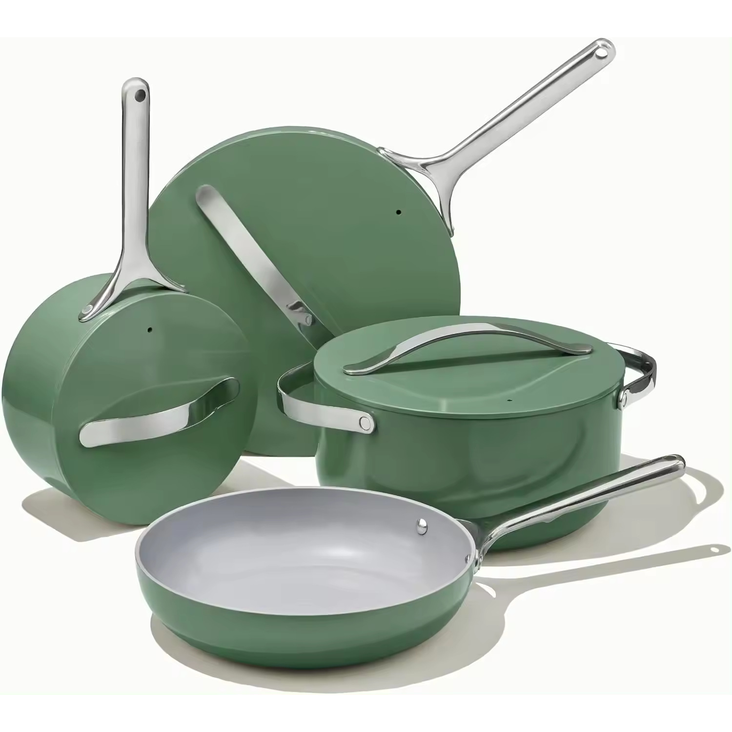 Anyday Set di 4 pentole per microonde e contenitori per alimenti in vetro con coperchio in vetro, contenitori medi senza plastica, impilabili con coperchio ventilato, per riscaldare e cuocere a vapore