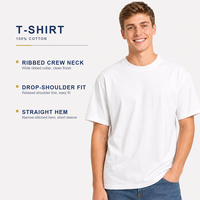 T-shirt Homme Coton Blanc Col Rond Manches Courtes Uni Coupe Décontractée Doux Respirant Idéal pour Superposer Usage Quotidien OEM ODM Vente en Gros