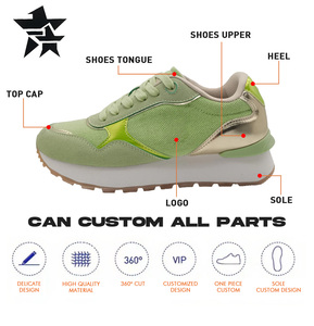 أحذية نسائية جديدة بتصميم عصري ذات نعل سميك مضاد للانزلاق وقابل للتنفس للربيع/الخريف/الشتاء خفيفة الوزن بأسلوب جامعي رياضي غير رسمي - Product Image 2