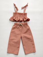 Ensemble personnalisé pour bébé et petite fille, 95% coton, 5% élasthanne, imprimé léopard, haut sans manches et pantalon long, tenue pour filles