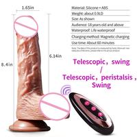 Dildo réaliste de haute qualité, épais, en silicone, à double densité, avec télécommande, ventouse géante, jouets pour femmes