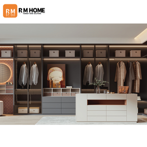 Customized Modern Solid Wood Hardwood MDF Adjustable <strong>Wardrobe</strong> Hinge-Door Design Glass <strong>Inserts</strong> for Bedroom Living Home Furniture - Product Image 2