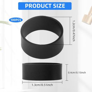 100 pcs nhỏ màu đen Silicone ban nhạc cao su 0.5 inch Heavy Duty Non-Slip ban nhạc đàn hồi cho quản lý cáp - Product Image 6