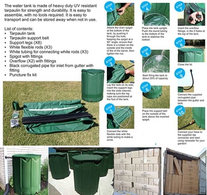 750L linh hoạt vườn bể nước Flexi mưa Thùng Nước hồ chứa lưu trữ PVC nhựa cầm tay bể nước mông flexitanks - Product Image 6