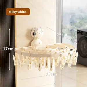 Séchoir à chaussettes en plastique pliable à ventouse murale pour intérieur/extérieur pour <span class=keywords><strong>baie</strong></span> <span class=keywords><strong>vitrée</strong></span> Salle de bain Maison Balcon - Product Image 6