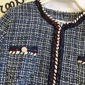 Moda <span class=keywords><strong>donna</strong></span> in <span class=keywords><strong>Tweed</strong></span> nappine giubbotto corto giacca Slim Fit girocollo da ragazza cappotti a manica lunga - Product Image 5