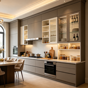 HNSJ Set di Mobili da Cucina Moderni di Lusso Personalizzati <span class=keywords><strong>in</strong></span> Compensato Ecologico, Impermeabili e Resistenti all'Umidità - Product Image 1