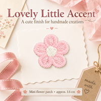 Patch brodé mini fleur rose de 1,6 cm, appliqué à coudre pour vêtements, sacs, chapeaux, accessoires pour cheveux et projets de bricolage.